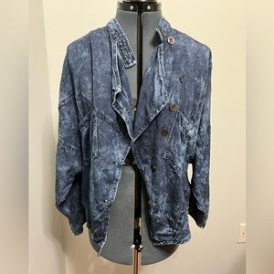 Vintage 80’s denim asymmetrical jacket